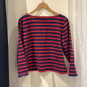 Striped Long Sleeve Top - Red and Navy